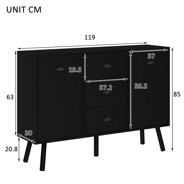 Corrigan Studio Wallingford 119Cm Wide 3 Drawer Sideboard Wayfair.co.uk